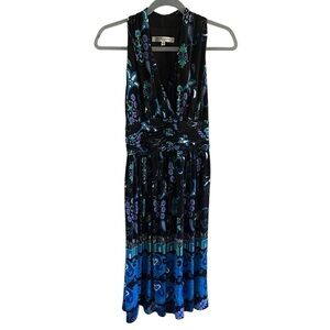 Evan Picone Dress Size 6  Multi Color floral black blue green NWOT